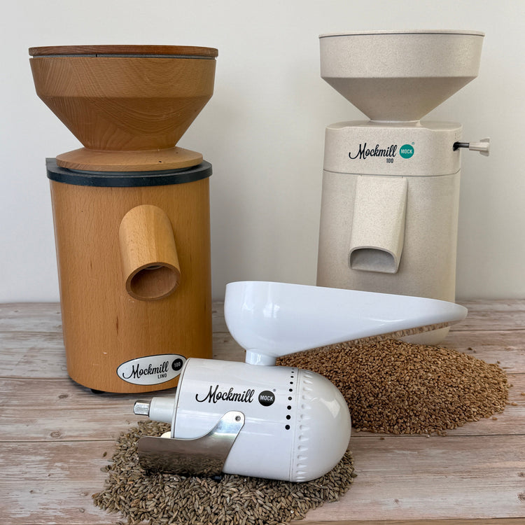 Graanmolens voor het thuis malen van tarwe, spelt en rogge